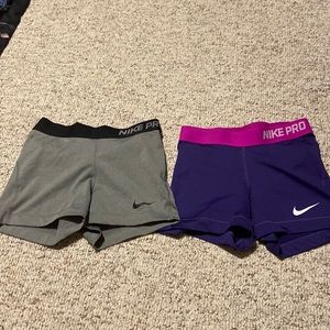 Nike Pro Dri Fit workout shorts- 2 pairs